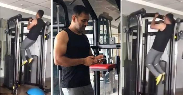 Dhoni in gym