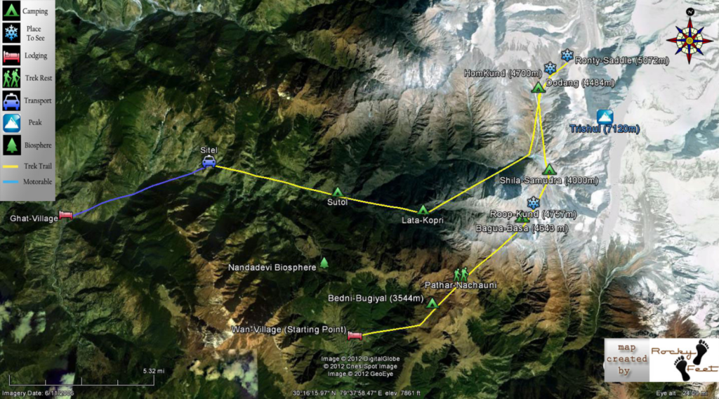 Roopkund-Junargali-trek map