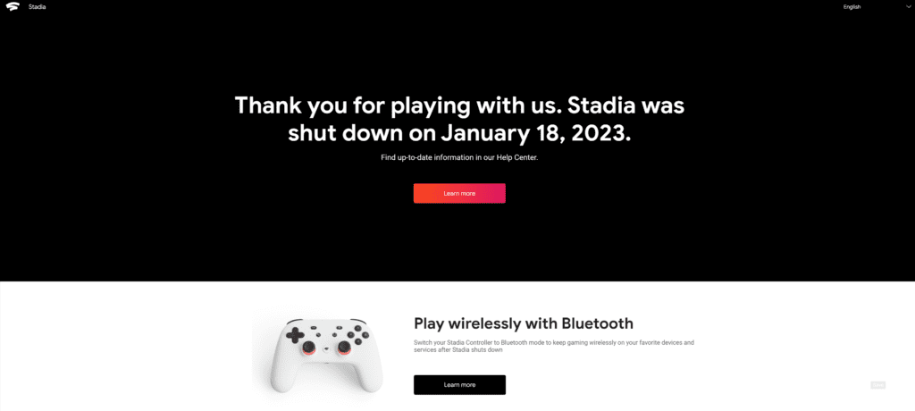 A snapshot of the Google Stadia website at the moment.
