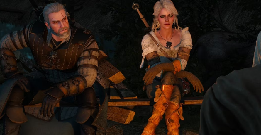 Geralt and Ciri from the game Witcher 3 