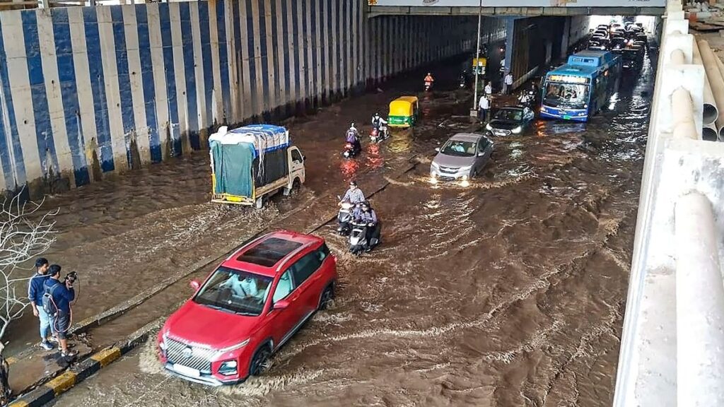 After heavy rain caused extensive waterlogging and traffic chaos for hours in the city.